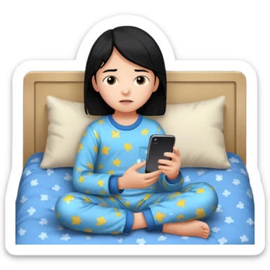 un niño de entre 3 - 10 años jugando con su celular, cansado en una habitacion apagada, el niño tiene piel blanca y cabello negro

 sticker