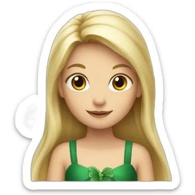 Fairy with long blond hair and green dress sticker