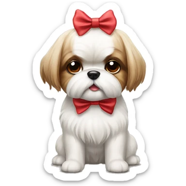 shi tzu dog with a bow sticker