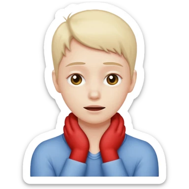 Person grabbing their neck  sticker