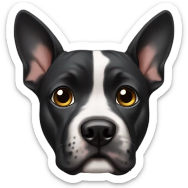 Staffordshire dog black big ears sticker