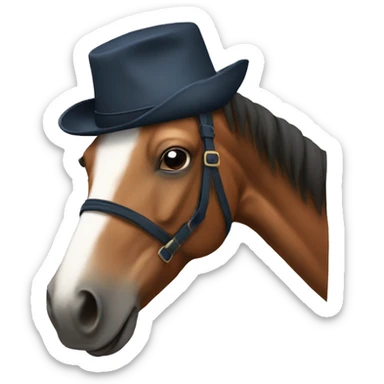 cheval avec un chapeau sticker