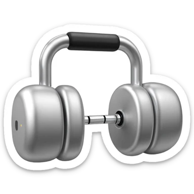 AirPods Max  with a dumbell sticker