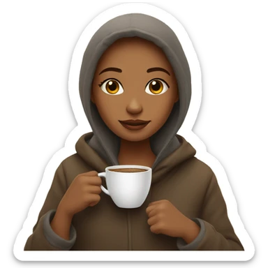 cozy girl with coffee sticker