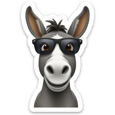 Donkey with sunglasses sticker