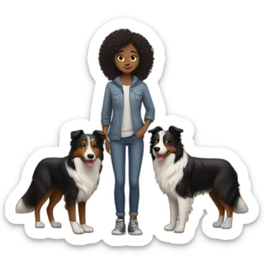 Man woman anda border collie sticker