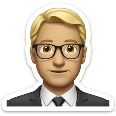 a white man looking like a ceo with glasses sticker