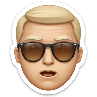 A mad face with sunglasses  sticker