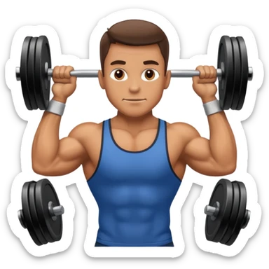 man lifting weights sticker