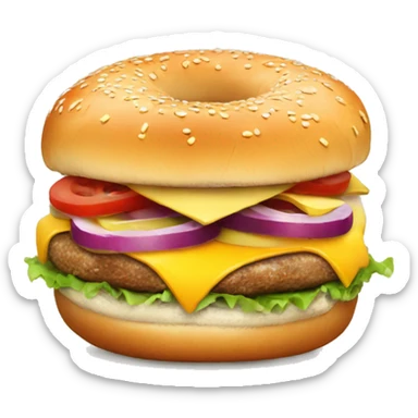 Bagel burger sticker