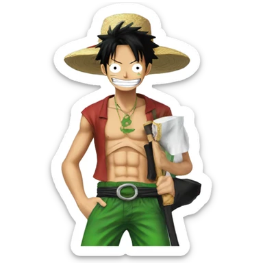 Luffy with zoro sticker