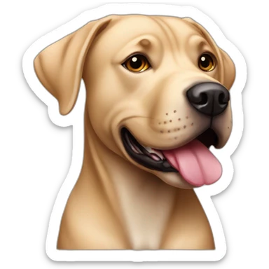 Perro Mezcla de labrador pitbull café oscuro sticker