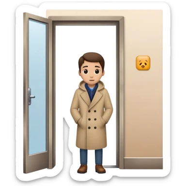 waiting outside door sticker