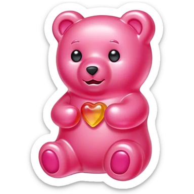 A pink gummy bear sticker
