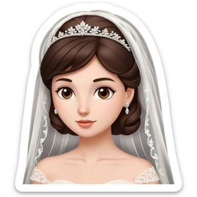 Brunette bride  sticker