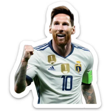 Messi qui fait la célébration de ronaldo sticker