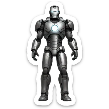 war machine full-body in ironman, front view sticker
