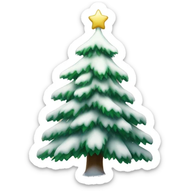 Snowy christmas tree sticker