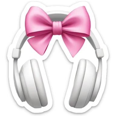 white headphones with pink bows sticker