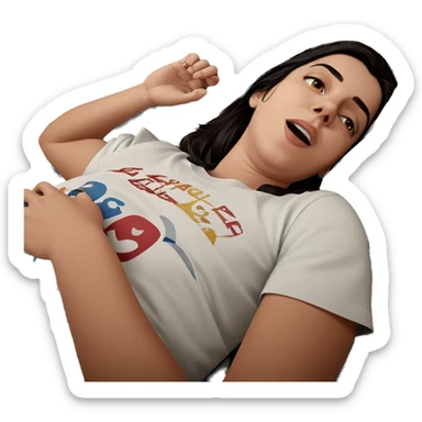 relaxed moment on the bed sticker