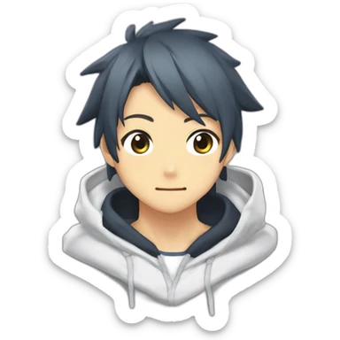 Kazuma de konosuba avec son sweat-shirt du Japon  sticker