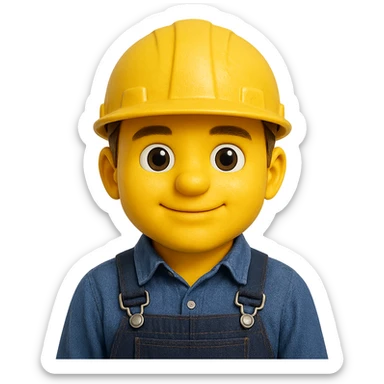 photorealistic factory worker, emoji style sticker