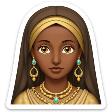 ancient arab woman with earrring sticker