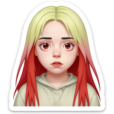 Billie eilish with red roots  sticker