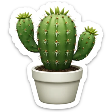 Cactus + white pot, Window Plants sticker