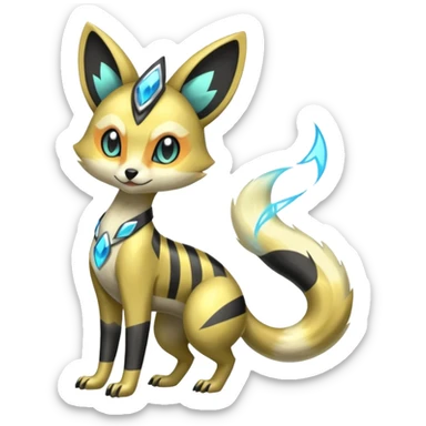 Genet-Meloetta-Zeraora-Primagen-fusion-creature  sticker