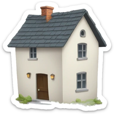 House with a broken door sticker