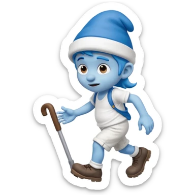 Y a un schtroumpfs il marche il tombe et il se fait un bleu  sticker