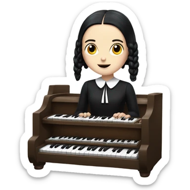 Wednesday Addams, playing the organ sticker