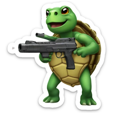 turtle with a gun sticker