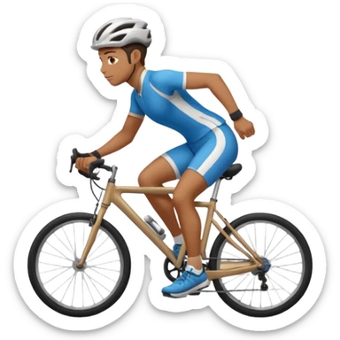 fietser die aan het fietsen is sticker