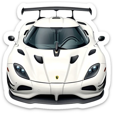Crea un emoji de un koenisegg agera rs blanco sticker