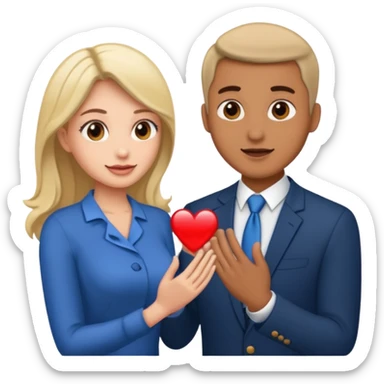 Man getting proposed to by woman sticker