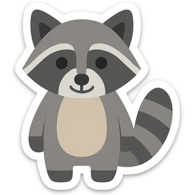 Flat design style raccoon sticker