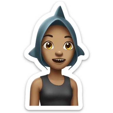 Ugly girl shark sticker