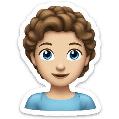 Princess with brown hair and blue eyes sticker