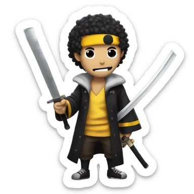 Trafalgar Law with a katana from King of Thieves sticker