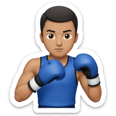   آدمی که بکس میکنه بالباس ابی دستکش مشکی مرد باشه sticker