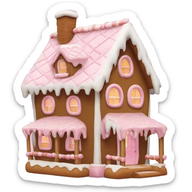 Ginger bread house with light pink touches sticker