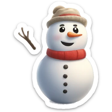 Snowman in love with the sun sticker