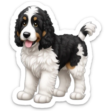 black white f1b bernedoodle slim sticker
