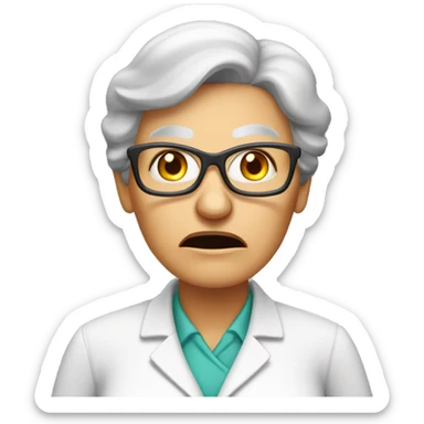 Angry old female chemistry teacher  sticker