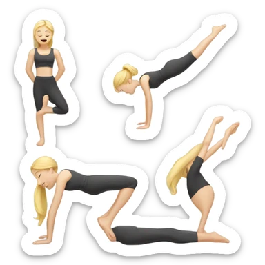 blonde girl stretching her back sticker