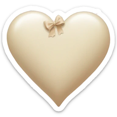 white heart with beige bow sticker