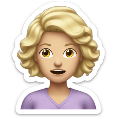 very angry mother blond hair sticker