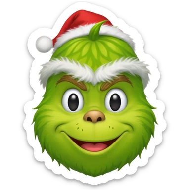 Un emoji de el Grinch diciendo ho ho ho sonriendo sticker